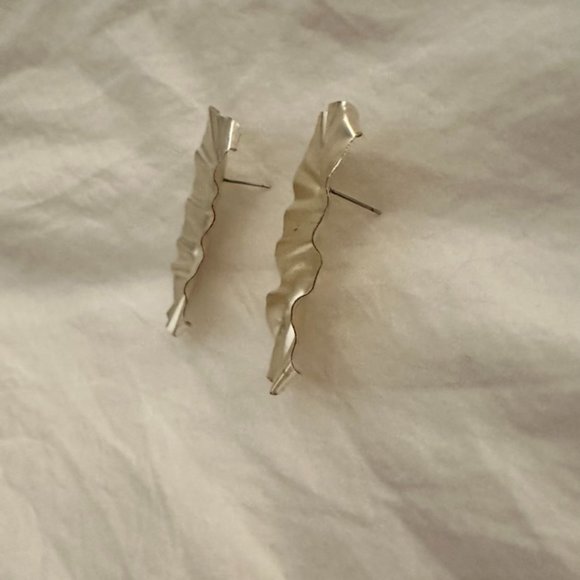 Free People Silver Foil Stud Earrings - Picture 3 of 4